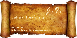 Jakab Ibrány névjegykártya
